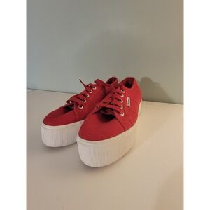 Superga Womens Shoe Red Platform